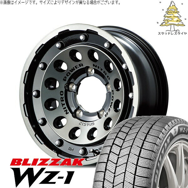 ブリヂストン ブリザック WZ-1 (BLIZZAK WZ-1) 175/80R16 ＋ ナイトロパワー H12 ショットガン ブラッククリア/マシニング 16インチ 5.5J +20 5H139.7P スタッドレス・ホイール4本セット。1枚目。