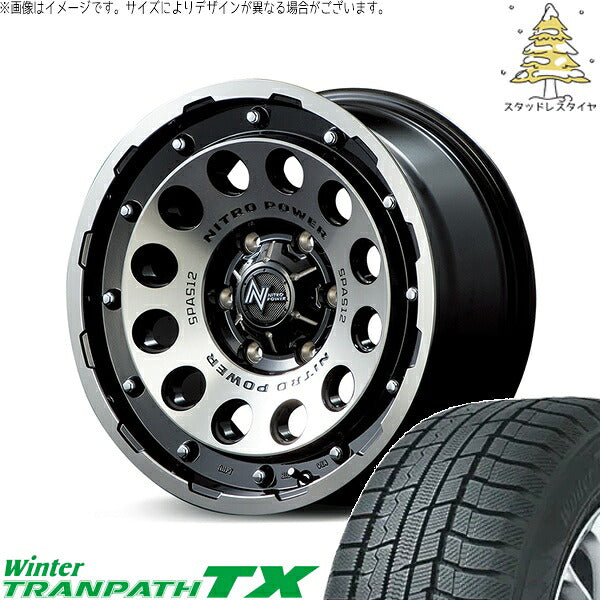 トーヨータイヤ ウィンタートランパス TX 205/60R16 ＋ ナイトロパワー H12 ショットガン ブラッククリア/マシニング 16インチ 7J +40 5H114.3P スタッドレス・ホイール4本セット。1枚目。