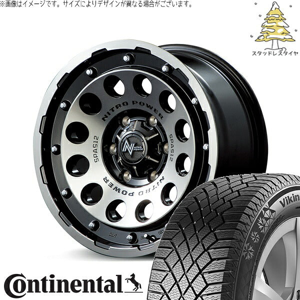 コンチネンタル バイキングコンタクト7 265/70R17 ＋ ナイトロパワー H12 ショットガン ブラッククリア/マシニング 17インチ 8J +20 6H139.7P スタッドレス・ホイール4本セット。1枚目。