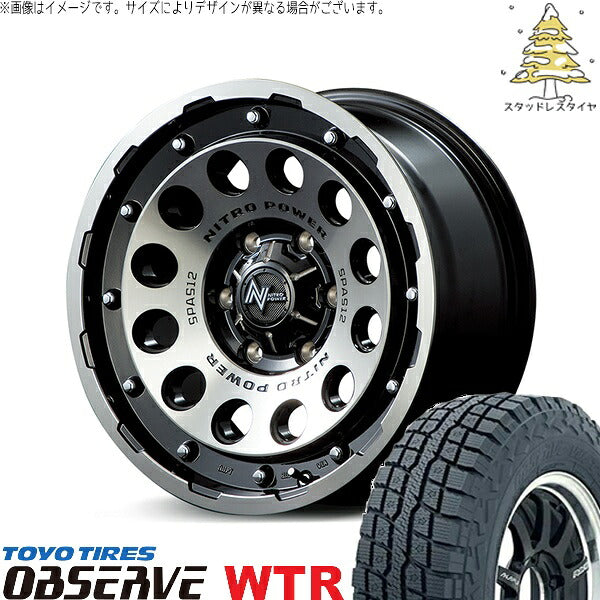 トーヨータイヤ オブザーブ W/T-R (OBSERVE WTR) 215/65R16 ＋ ナイトロパワー H12 ショットガン ブラッククリア/マシニング 16インチ 6.5J +38 6H139.7P スタッドレス・ホイール4本セット。1枚目。