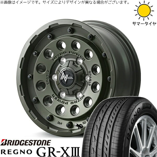 ブリヂストン レグノ GR-X3 RV 215/60R16 ＋ ナイトロパワー H12 ショットガン セミグロスODグリーン 16インチ 7J +40 5H114.3P サマー・ホイール4本セット。1枚目。