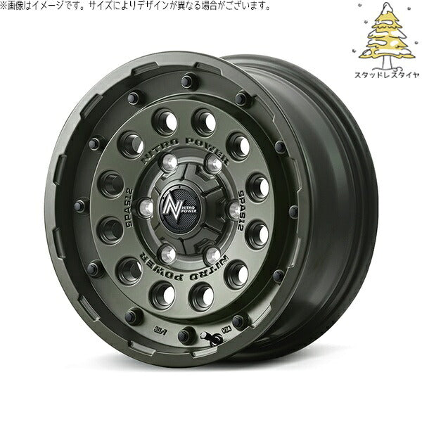 輸入スタッドレスタイヤ（銘柄指定不可） 205/60R16 ＋ ナイトロパワー H12 ショットガン セミグロスODグリーン 16インチ 7.0J +40 5H114.3P ホイール4本セット。1枚目。