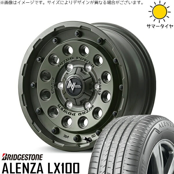 ブリヂストン アレンザ LX100 215/70R16 ＋ ナイトロパワー H12 ショットガン セミグロスODグリーン 16インチ 6.5J +38 6H139.7P サマー・ホイール4本セット。1枚目。