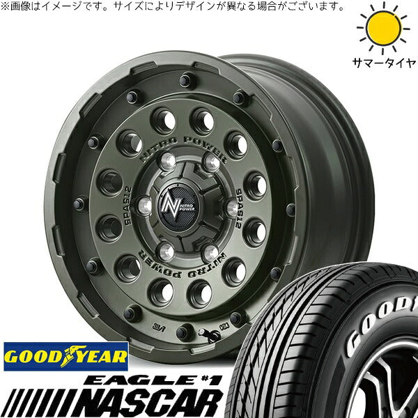 グッドイヤー イーグル ナスカー 215/65R16 ＋ ナイトロパワー H12 ショットガン セミグロスODグリーン 16インチ 7J +40 5H114.3P サマー・ホイール4本セット。1枚目。