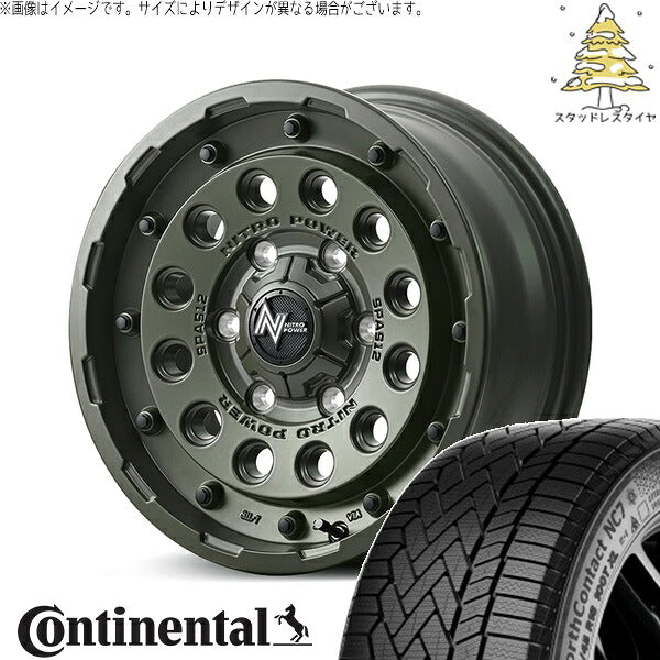 コンチネンタル ノースコンタクト NC7 215/65R16 ＋ ナイトロパワー H12 ショットガン セミグロスODグリーン 16インチ 7J +40 5H114.3P スタッドレス・ホイール4本セット。1枚目。