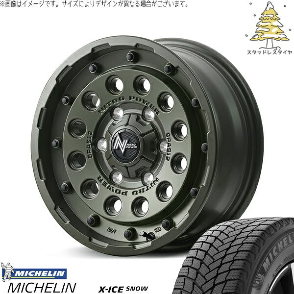 ミシュラン エックスアイス スノー 215/65R16 ＋ ナイトロパワー H12 ショットガン セミグロスODグリーン 16インチ 6.5J +38 6H139.7P スタッドレス・ホイール4本セット。1枚目。