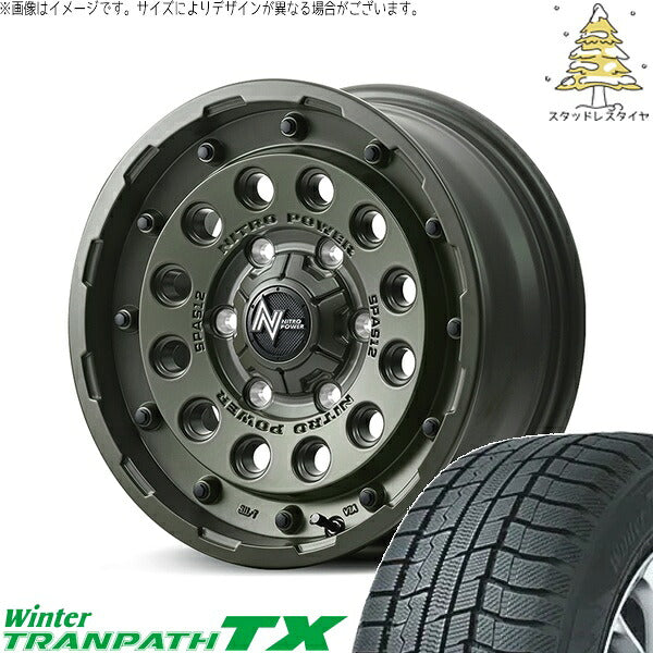 トーヨータイヤ ウィンタートランパス TX (WinterTRANPATH TX) 205/65R16 ＋ ナイトロパワー H12 ショットガン セミグロスODグリーン 16インチ 7.0J +40 5H114.3P スタッドレス・ホイール4本セット。1枚目。