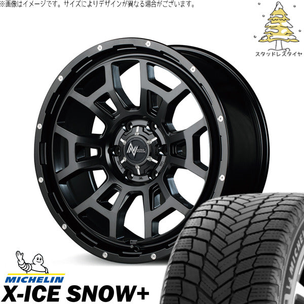 ミシュラン エックスアイス スノー+ 215/65R16 ＋ ナイトロパワー H6 スラッグ セミグロスブラック/マシニング 16インチ 6.5J +48 6H139.7P スタッドレス・ホイール4本セット。1枚目。