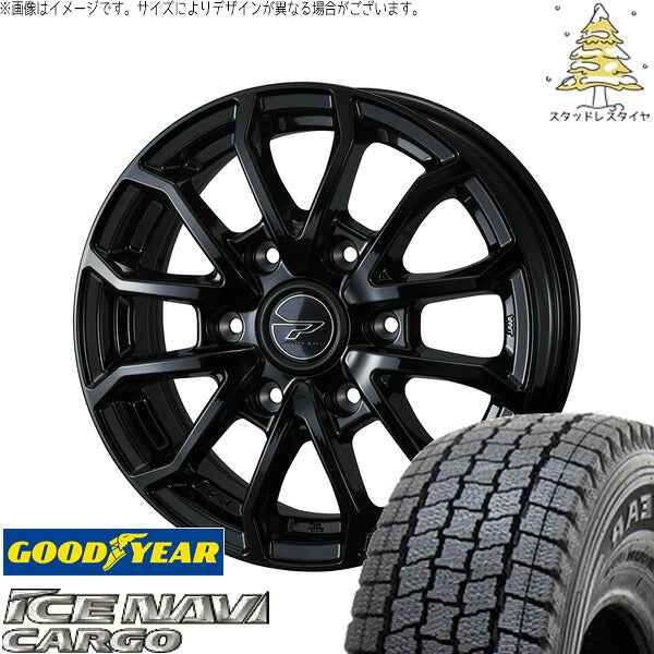 グッドイヤー アイスナビカーゴ 195/80R15 ＋ プロディータ HC3 ブラック 15インチ 5.5J +42 6H139.7P スタッドレス・ホイール4本セット。1枚目。