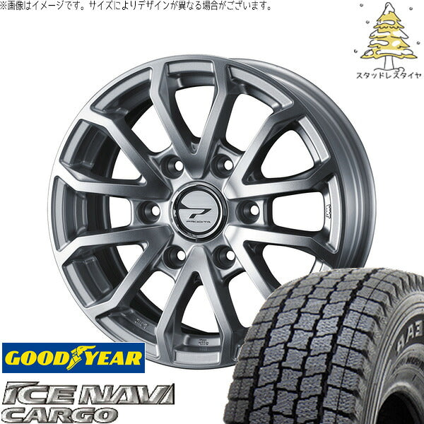 グッドイヤー アイスナビカーゴ 215/70R15 ＋ プロディータ HC3 シルバー 15インチ 6J +33 6H139.7P スタッドレス・ホイール4本セット。1枚目。