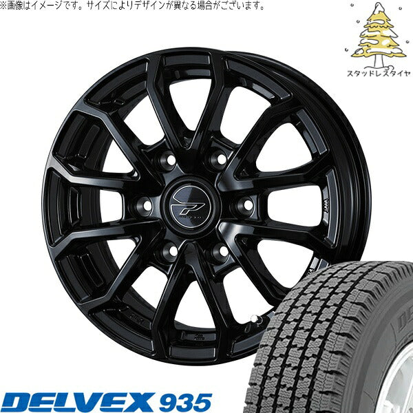 トーヨータイヤ デルベックス 935 195/80R15 ＋ プロディータ HC3 ブラック 15インチ 6J +33 6H139.7P スタッドレス・ホイール4本セット。1枚目。