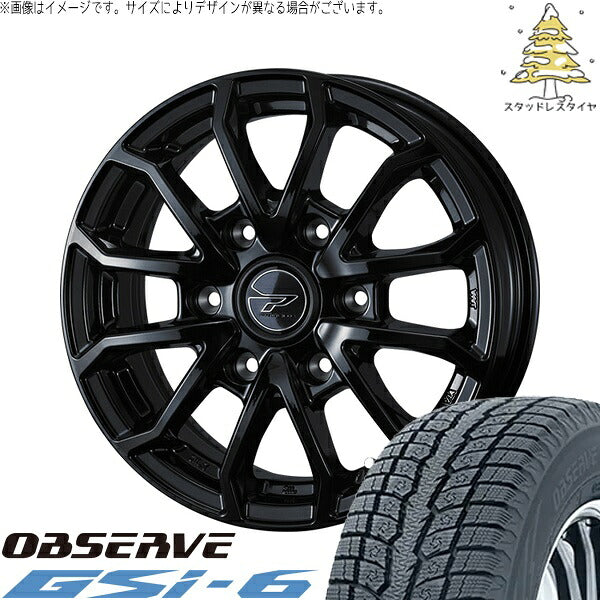 トーヨータイヤ オブザーブ Gsi-6 195/80R15 ＋ プロディータ HC3 ブラック 15インチ 6J +33 6H139.7P スタッドレス・ホイール4本セット。1枚目。