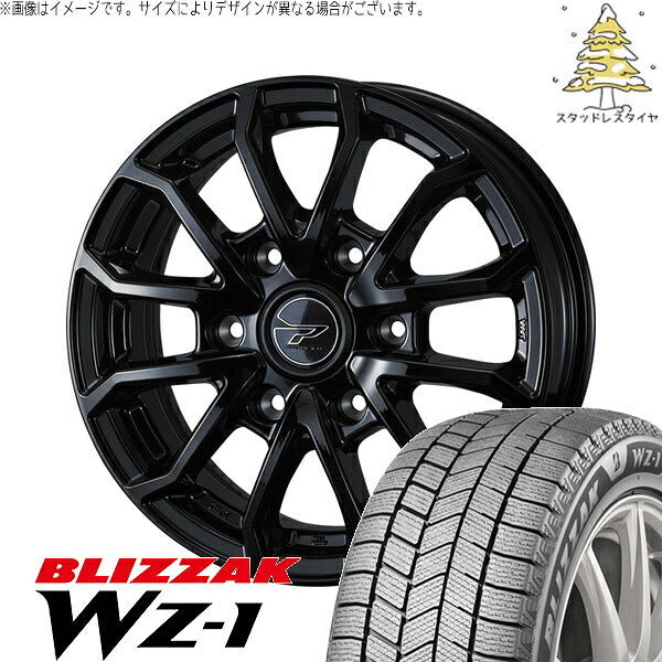 ブリヂストン ブリザック WZ-1 195/80R15 ＋ プロディータ HC3 ブラック 15インチ 6J +33 6H139.7P スタッドレス・ホイール4本セット。1枚目。
