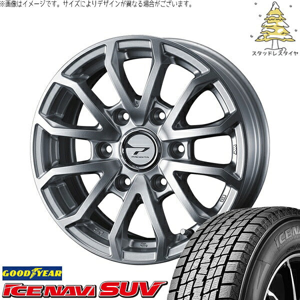 グッドイヤー アイスナビ SUV (ICENAVI SUV) 195/80R15 ＋ プロディータ HC3 シルバー 15インチ 6J +33 6H139.7P スタッドレス・ホイール4本セット。1枚目。