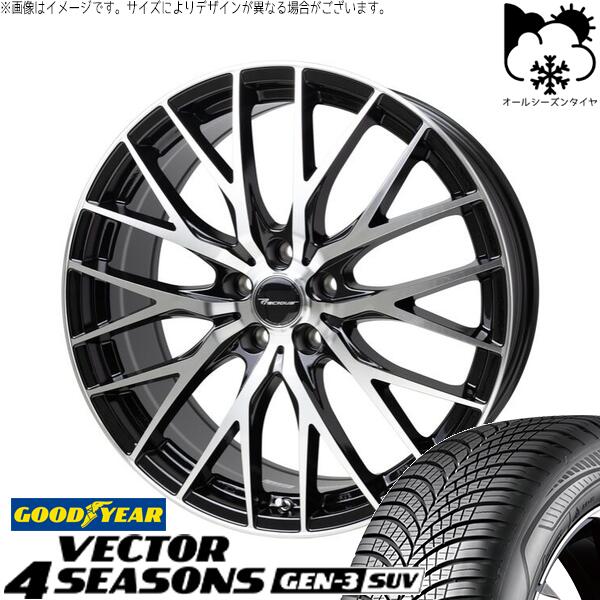 グッドイヤー ベクター4シーズンズ GEN-3 SUV 235/60R18 ＋ プレシャス HM-1 V- メタリックブラックポリッシュ 18インチ 8J +42 5H114.3P オールシーズン・ホイール4本セット。1枚目。