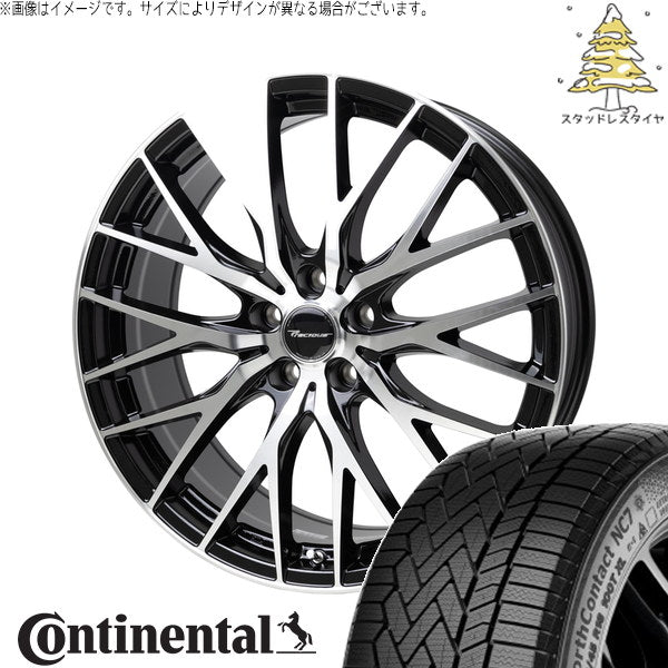 コンチネンタル ノースコンタクト NC7 235/55R20 ＋ プレシャス HM-1 V-II メタリックブラックポリッシュ 20インチ 8J +35 5H114.3P スタッドレス・ホイール4本セット。1枚目。