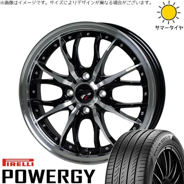 ピレリ パワジー 195/55R16 ＋ プレシャス HM-3 メタリックブラックポリッシュ 16インチ 6J +40 4H100P サマー・ホイール4本セット。1枚目。
