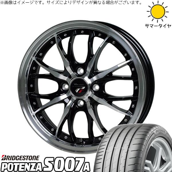 ブリヂストン ポテンザ S007A 205/40R17 ＋ プレシャス HM-3 メタリックブラックポリッシュ 17インチ 6.5J +45 4H100P サマー・ホイール4本セット。1枚目。