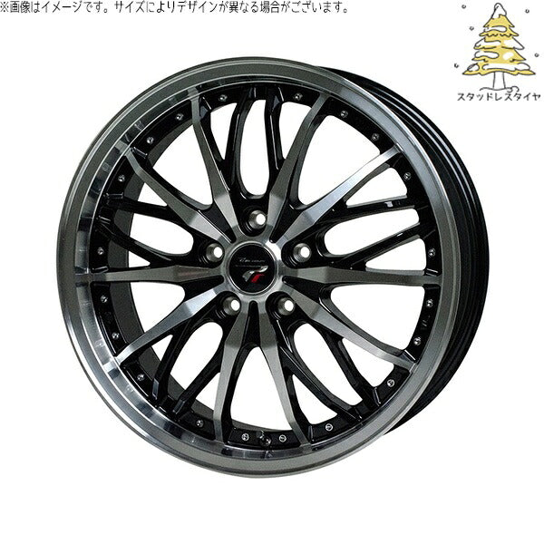 輸入スタッドレスタイヤ（銘柄指定不可） 225/50R18 ＋ プレシャス HM-3 メタリックブラックポリッシュ 18インチ 8J +42 5H114.3P ホイール4本セット。1枚目。