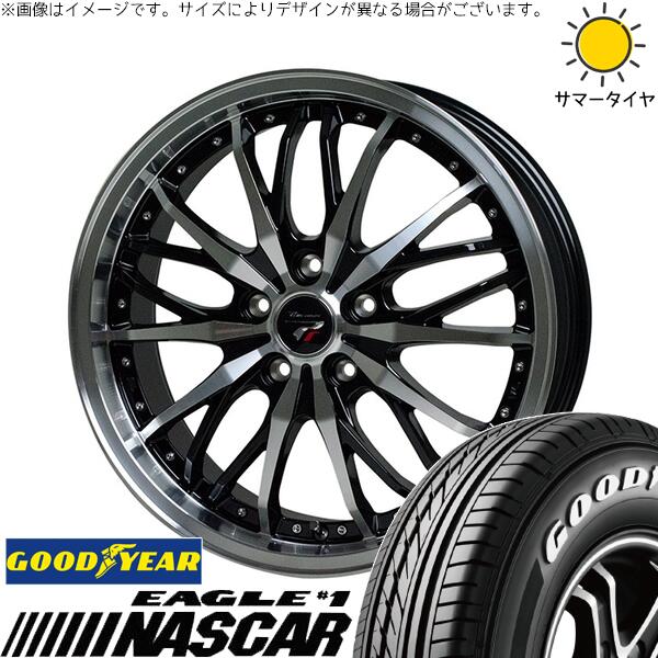 グッドイヤー イーグル ナスカー 215/60R17 ＋ プレシャス HM-3 メタリックブラックポリッシュ 17インチ 7J +50 5H114.3P サマー・ホイール4本セット。1枚目。