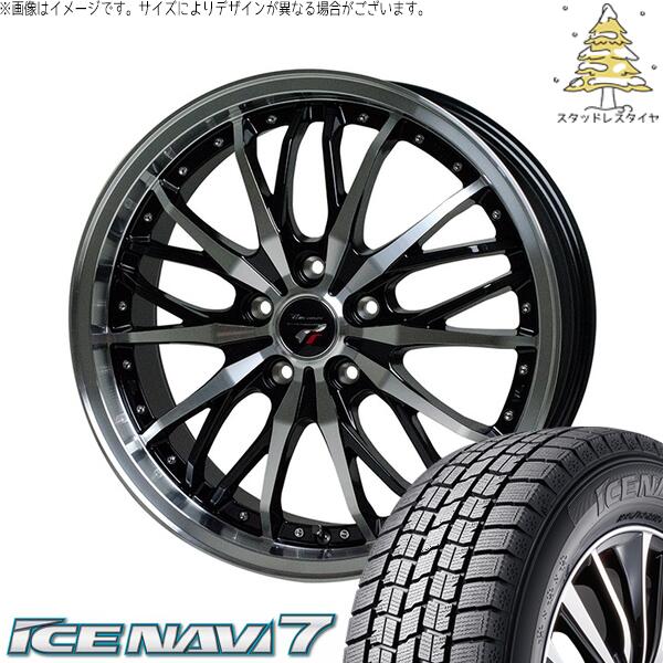 グッドイヤー アイスナビ7 215/40R18 ＋ プレシャス HM-3 メタリックブラックポリッシュ 18インチ 7.5J +38 5H114.3P スタッドレス・ホイール4本セット。1枚目。