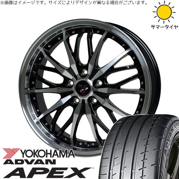 ヨコハマタイヤ アドバン APEX V601 235/40R19 ＋ プレシャス HM-3 メタリックブラックポリッシュ 19インチ 8J +35 5H114.3P サマー・ホイール4本セット。1枚目。