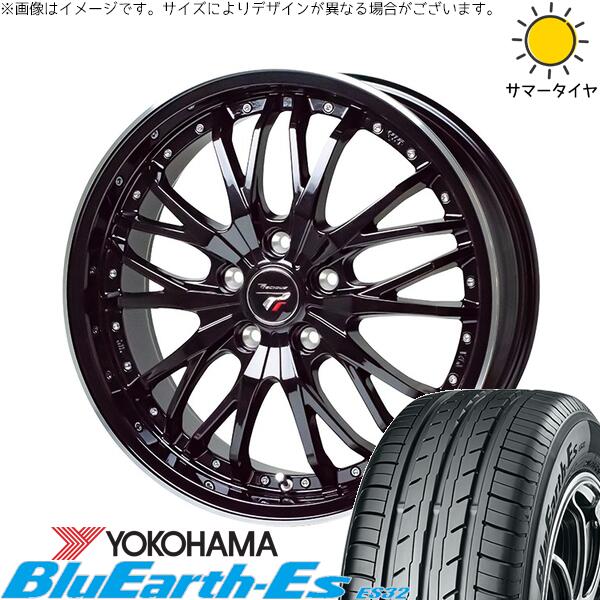 ヨコハマタイヤ ブルーアース ES32 215/60R17 ＋ プレシャス HM-3 メタリックブラック/リムポリッシュ 17インチ 7J +50 5H114.3P サマー・ホイール4本セット。1枚目。