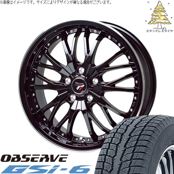 トーヨータイヤ オブザーブ Gsi-6 225/60R18 ＋ プレシャス HM-3 メタリックブラック/リムポリッシュ 18インチ 7.5J +38 5H114.3P スタッドレス・ホイール4本セット。1枚目。