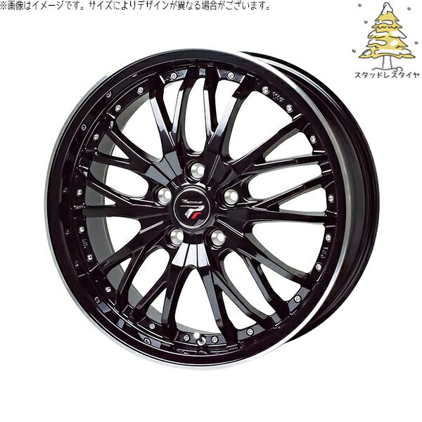 輸入スタッドレスタイヤ（銘柄指定不可） 215/45R17 ＋ プレシャス HM-3 メタリックブラック/リムポリッシュ 17インチ 6.5J +53 5H114.3P ホイール4本セット。1枚目。