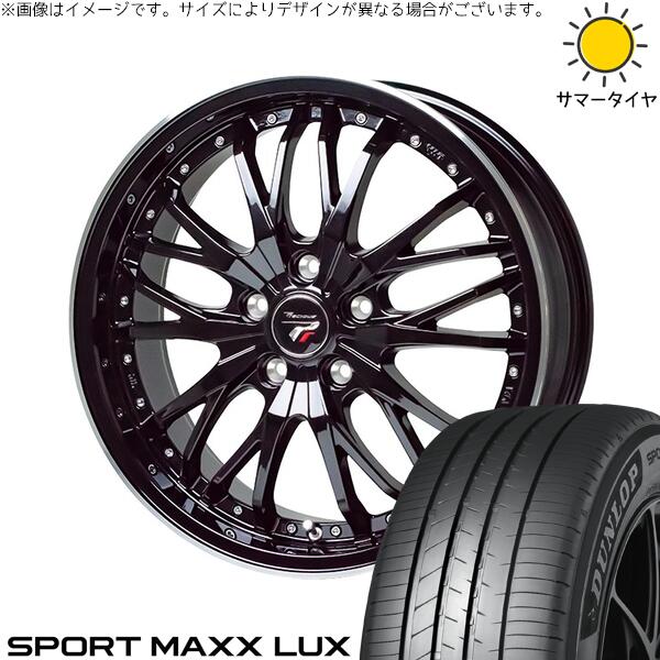 ダンロップ スポーツマックス LUX 215/45R17 ＋ プレシャス HM-3 メタリックブラック/リムポリッシュ 17インチ 7J +50 5H114.3P サマー・ホイール4本セット。1枚目。