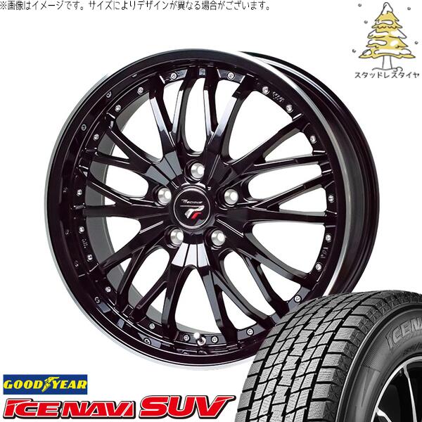 グッドイヤー アイスナビ SUV (ICENAVI SUV) 235/55R19 ＋ プレシャス HM-3 メタリックブラック/リムポリッシュ 19インチ 8J +42 5H114.3P スタッドレス・ホイール4本セット。1枚目。