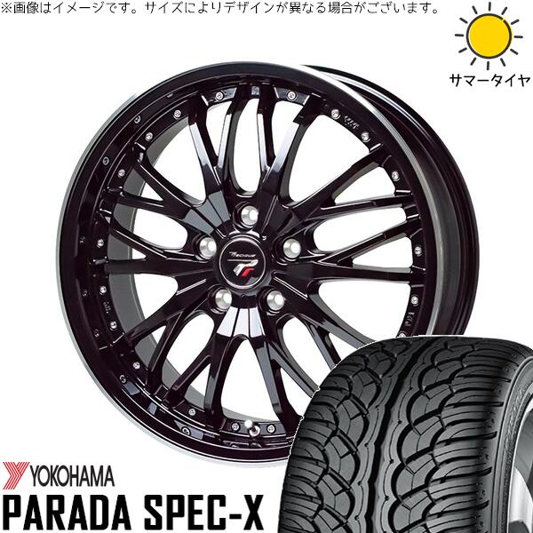 ヨコハマタイヤ パラダ Spec-X PA02 235/60R18 ＋ プレシャス HM-3 メタリックブラック/リムポリッシュ 18インチ 7.5J +38 5H114.3P サマー・ホイール4本セット。1枚目。