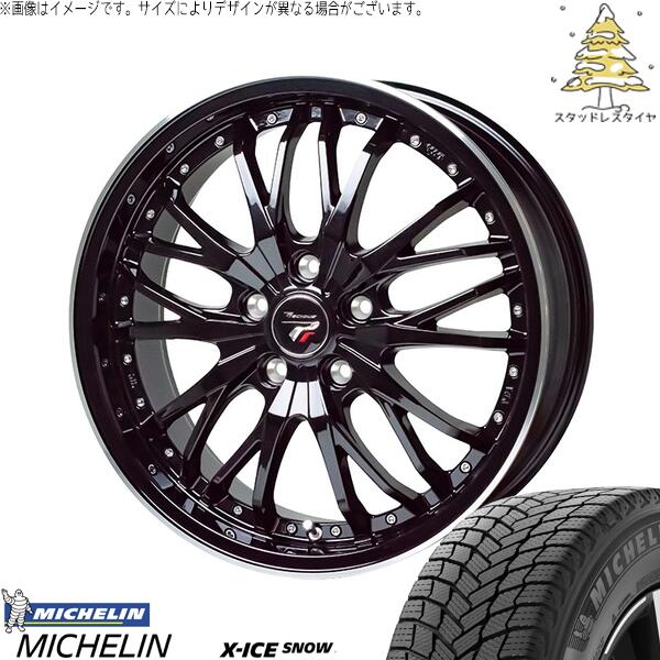 ミシュラン エックスアイス スノー (X-ICE SNOW) 235/55R19 ＋ プレシャス HM-3 メタリックブラック/リムポリッシュ 19インチ 8J +42 5H114.3P スタッドレス・ホイール4本セット。1枚目。