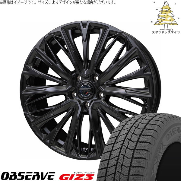 トーヨータイヤ オブザーブ GIZ3 215/45R18 ＋ プレシャス HM-4 セミグロスブラック 18インチ 7.0J +55 5H114.3P スタッドレス・ホイール4本セット。1枚目。
