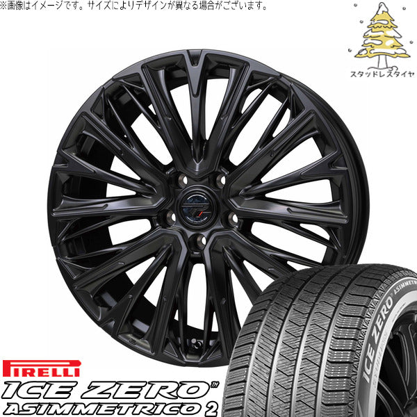 ピレリ アイスゼロアシンメトリコ2 245/45R19 ＋ プレシャス HM-4 セミグロスブラック 19インチ 8.0J +42 5H114.3P スタッドレス・ホイール4本セット。1枚目。