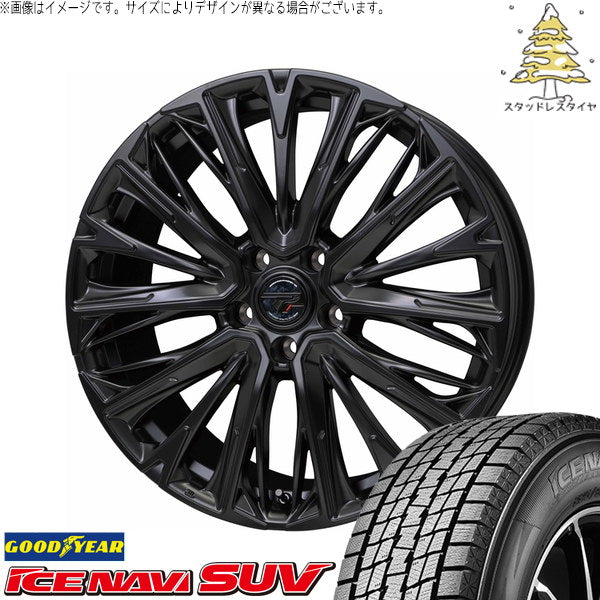 グッドイヤー アイスナビ SUV 235/55R19 ＋ プレシャス HM-4 セミグロスブラック 19インチ 8.0J +42 5H114.3P スタッドレス・ホイール4本セット。1枚目。