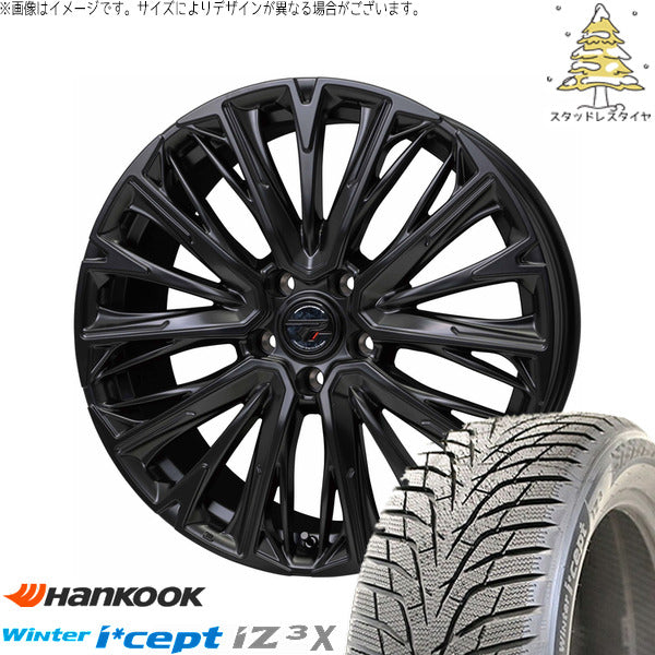 ハンコック ウィンターアイセプト IZ3X W636A 225/60R18 ＋ プレシャス HM-4 セミグロスブラック 18インチ 7.0J +55 5H114.3P スタッドレス・ホイール4本セット。1枚目。