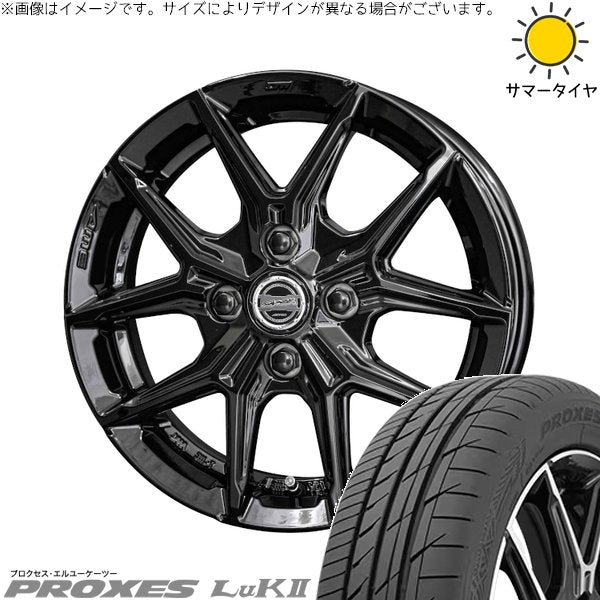 トーヨータイヤ プロクセス LuK2 165/60R14 ＋ スマック IG-TEC グロスブラック 14インチ 4.5J +45 4H100P サマー・ホイール4本セット。1枚目。