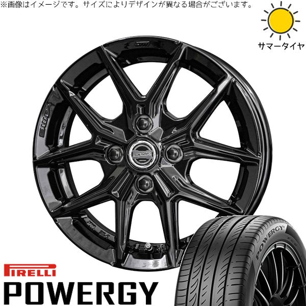 ピレリ パワジー 185/65R15 ＋ スマック IG-TEC グロスブラック 15インチ 5.5J +38 4H100P サマー・ホイール4本セット。1枚目。