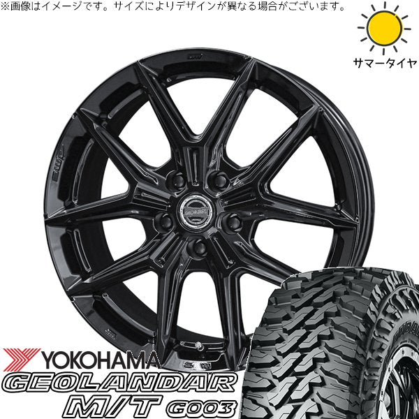 ヨコハマタイヤ ジオランダー M/T G003 225/70R16 ＋ スマック IG-TEC グロスブラック 16インチ 6.5J +42 5H114.3P サマー・ホイール4本セット。1枚目。