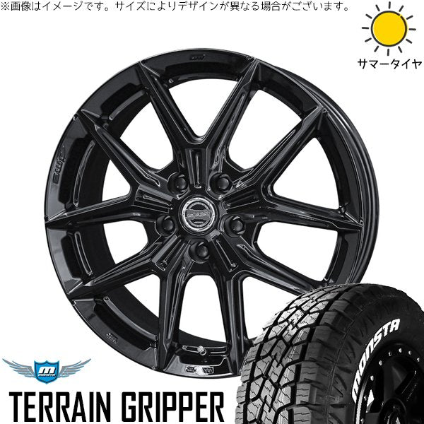 モンスタタイヤ テレーングリッパー (TERRAIN GRIPPER) 225/55R18 ＋ スマック IG-TEC グロスブラック 18インチ 7.5J +38 5H114.3P サマー・ホイール4本セット。1枚目。
