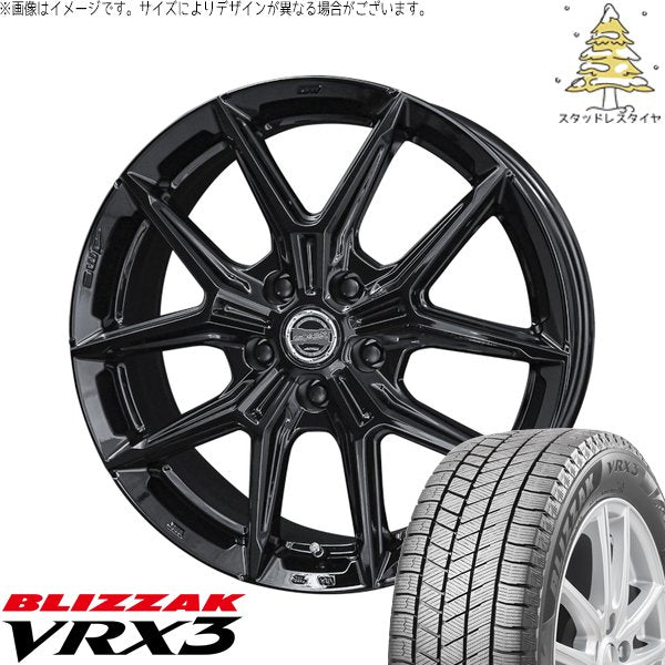 ブリヂストン ブリザック VRX3 225/60R18 ＋ スマック IG-TEC グロスブラック 18インチ 7.5J +39 5H120P スタッドレス・ホイール4本セット。1枚目。