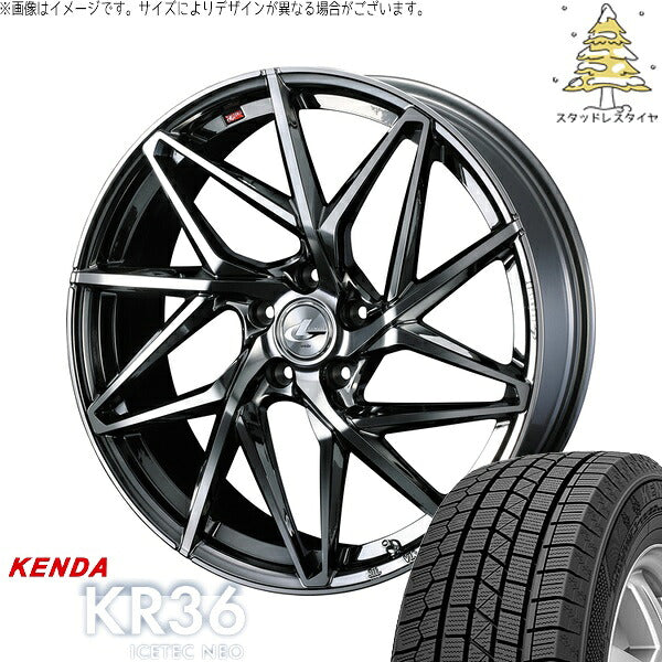 ケンダ アイステックネオ KR36 225/55R18 ＋ レオニス IT ブラックメタルコート/ミラーカット 18インチ 8J +42 5H114.3P スタッドレス・ホイール4本セット。1枚目。