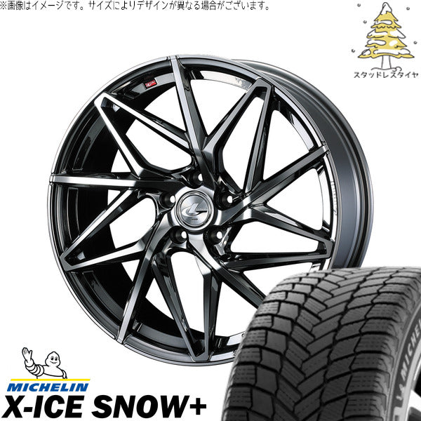 ミシュラン エックスアイス スノー+ 215/60R17 ＋ レオニス IT ブラックメタルコート/ミラーカット 17インチ 7J +53 5H114.3P スタッドレス・ホイール4本セット。1枚目。