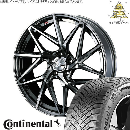 コンチネンタル バイキングコンタクト8 245/45R19 ＋ レオニス IT ブラックメタルコート/ミラーカット 19インチ 8J +35 5H114.3P スタッドレス・ホイール4本セット。1枚目。