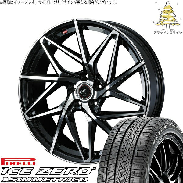 ピレリ アイスゼロアシンメトリコ 245/40R19 ＋ レオニス IT パールブラック/ミラーカット 19インチ 8J +35 5H114.3P スタッドレス・ホイール4本セット。1枚目。