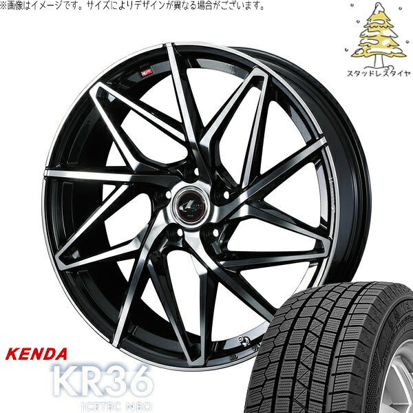 ケンダ アイステックネオ KR36 215/60R16 ＋ レオニス IT パールブラック/ミラーカット 16インチ 6.5J +52 5H114.3P スタッドレス・ホイール4本セット。1枚目。