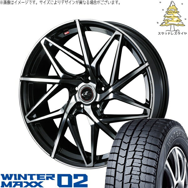 ダンロップ ウィンターマックス02 215/45R17 ＋ レオニス IT パールブラック/ミラーカット 17インチ 7J +53 5H114.3P スタッドレス・ホイール4本セット。1枚目。