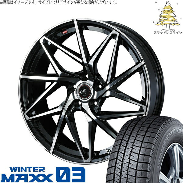 ダンロップ ウィンターマックス03 235/40R19 ＋ レオニス IT パールブラック/ミラーカット 19インチ 8J +43 5H114.3P スタッドレス・ホイール4本セット。1枚目。