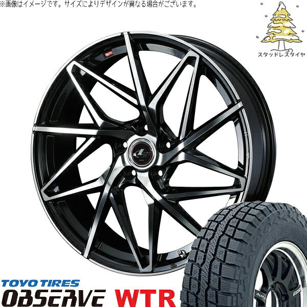 トーヨータイヤ オブザーブ W/T-R 245/65R17 ＋ レオニス IT パールブラック/ミラーカット 17インチ 7J +42 5H114.3P スタッドレス・ホイール4本セット。1枚目。